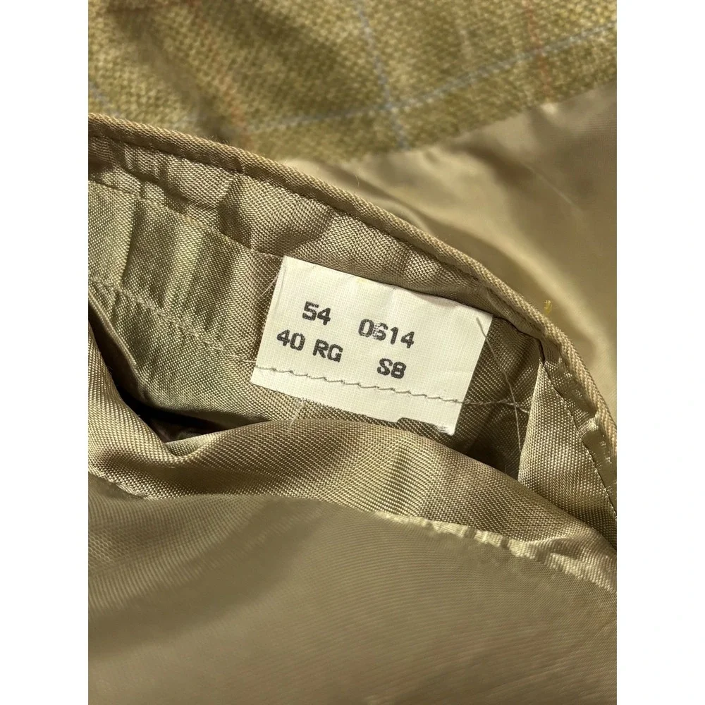 Brooks Brothers Mens 40R Window Pane Blazer Jacket Sport Coat Brown USA Academia